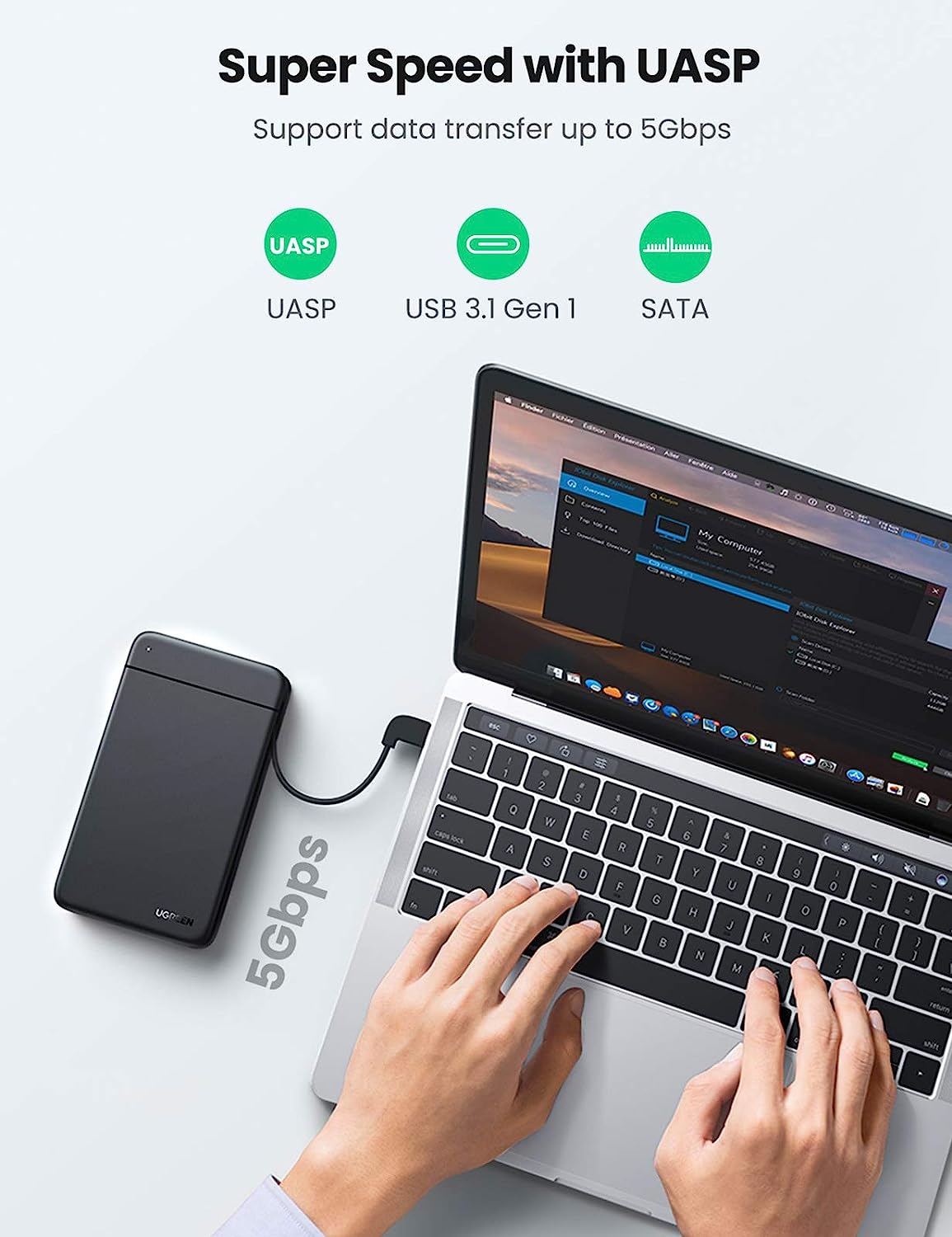 UGREEN USB C Hard Drive Enclos - Sata Ssd ulasan dan harga