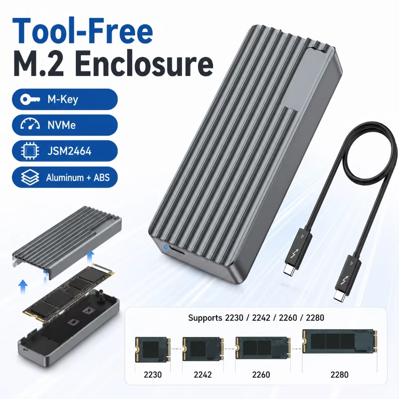 TBT3/USB4 M.2 NVMe SSD Enclosu - Nvme Ssd ulasan dan harga